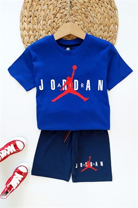Jordan Baskılı Erkek Çocuk Takım Mavi