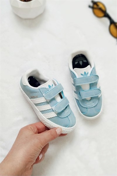 Yanı Çizgili Çocuk Spor Ayakkabı Mavi Beyaz